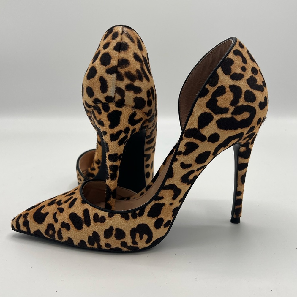 Leapord Heels, gently worn with sole protectors. 4.5” Heel
